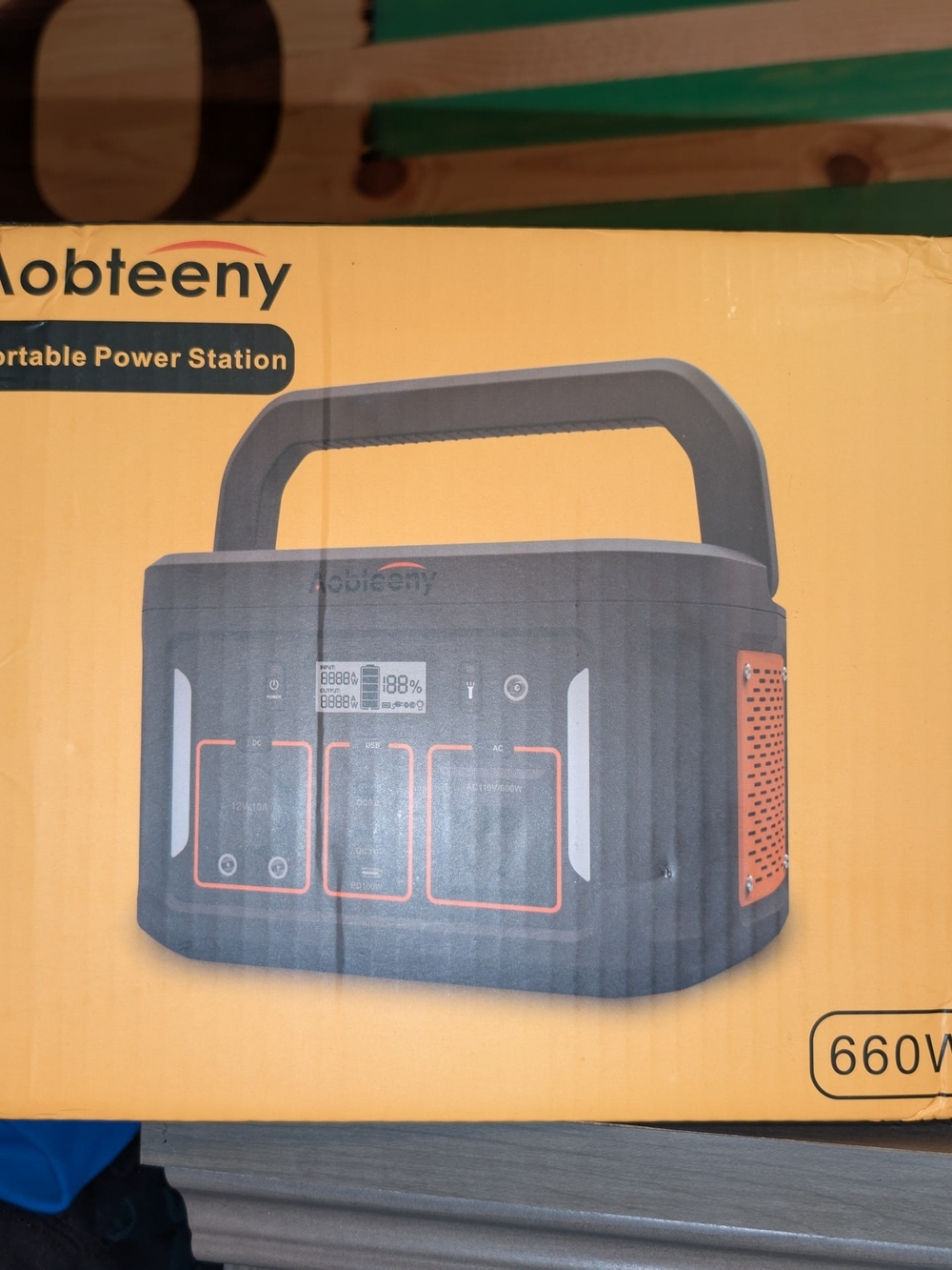 Aobteeny Portable Power Station 660W Off-Grid AC/DC LCD USB Wireless Charging
